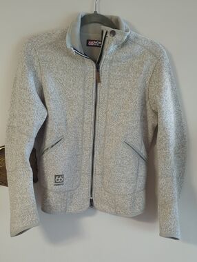 66°North Light Gray Full-Zip Knit Jacket